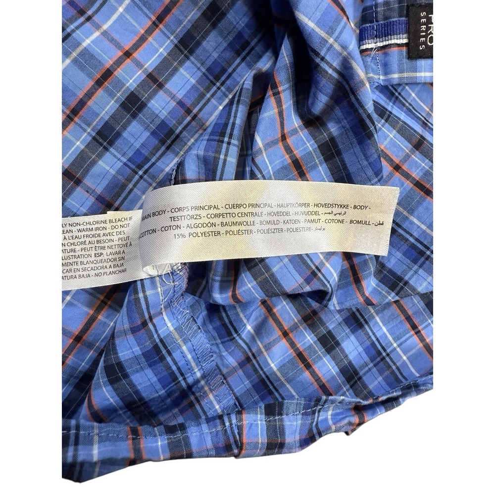 Ariat Pro Series Shirt Mens Medium Button Down Long Sleeve Blue Plaid Workwear - Picture 6 of 10